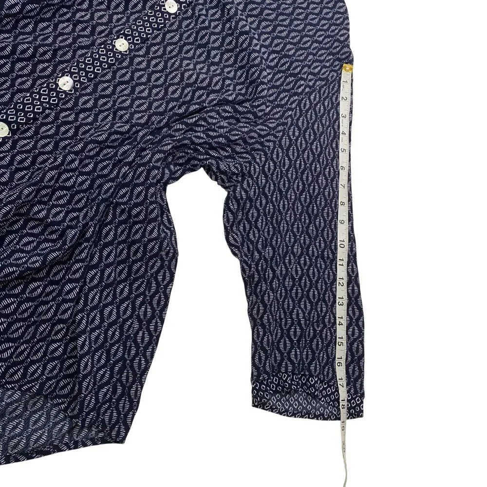 Habitat Clothes To Live In Navy & White Button Down Tunic Shirt Geometric XXL - Picture 10 of 10